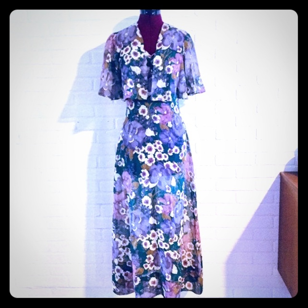 70s Maxi Dress Coverlet Spaghetti Strap Dress S